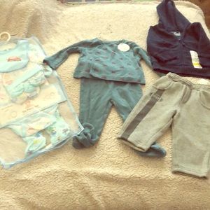 New PJs! Cute! Sweatshirt and sweat pants!